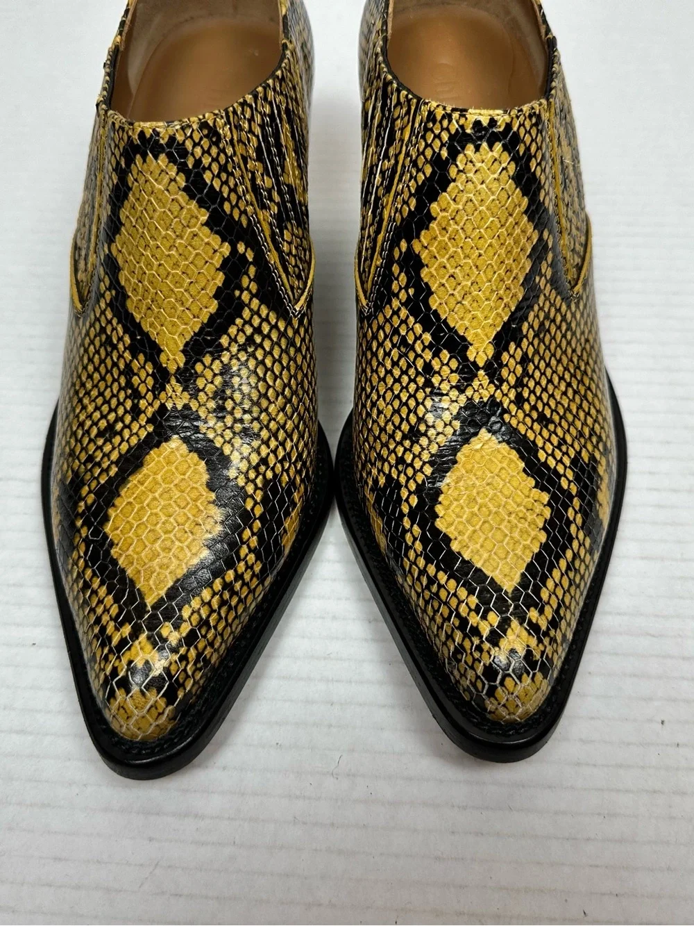 Chloé Rylee Snakeskin Embossed Leather Ankle Boots Size EU 38 - US 7.5